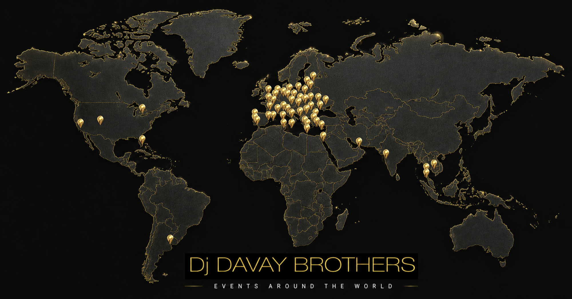 DJ Davay Brothers events around the world map